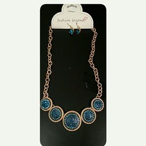 Fashion Beyond Jewelry - 3/$30 Goldtone Statement Necklace Aqua Blue Fashion Beyond Jewelry - 3/$30 Goldtone Statement Necklace Aqua Blue